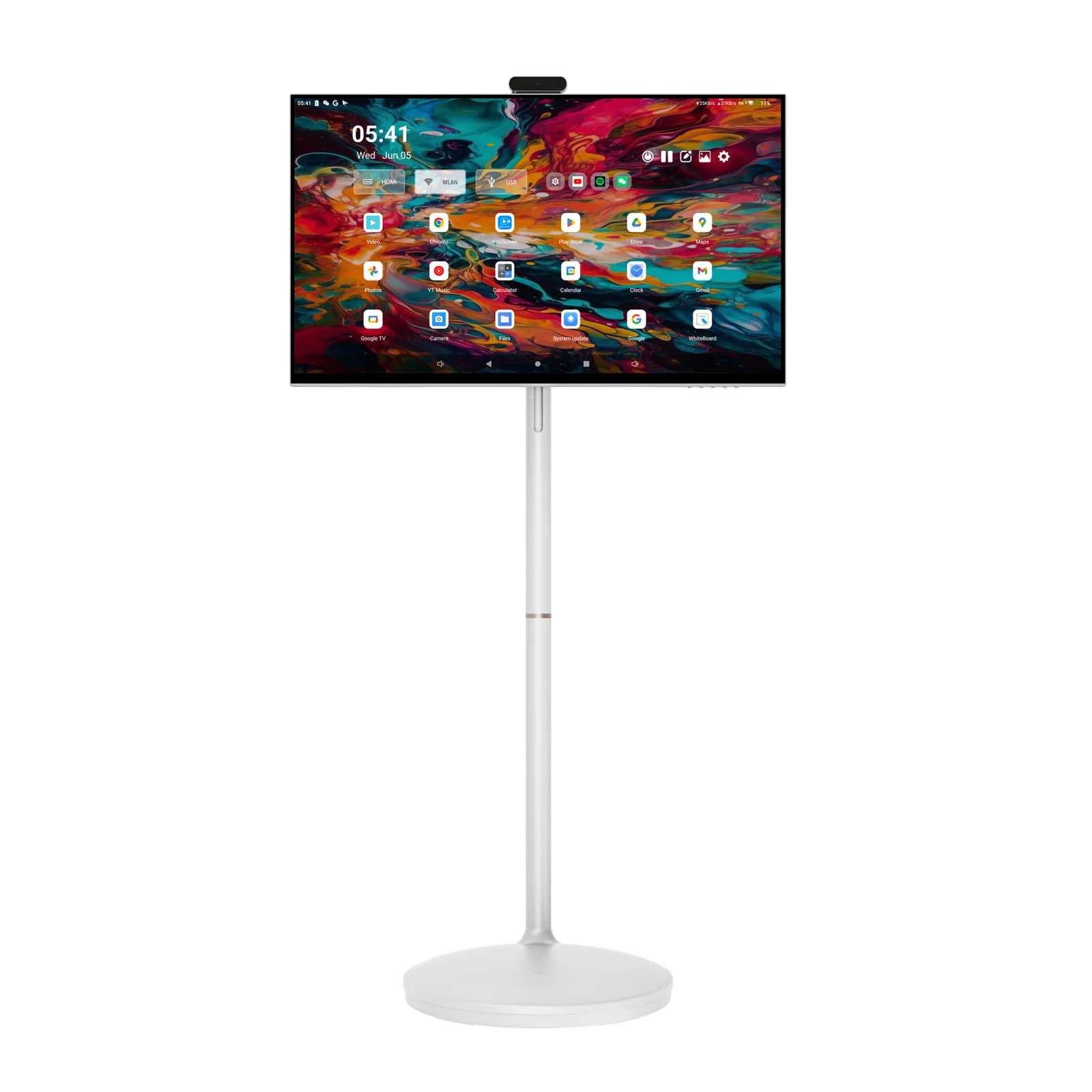 Pantalla táctil portátil Tauron de 32 pulgadas, vista frontal